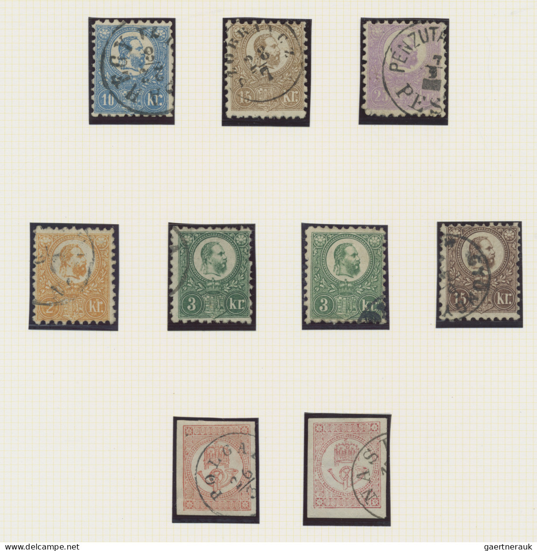 Hungary: 1871/1872, Fine Used Group Of Early Issues, Comprising E.g. Francis Jos - Usado