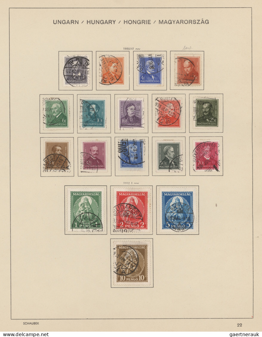 Hungary: 1871/1977, Used And Mint Collection In A Schaubek Album, Slightly Mixed - Oblitérés