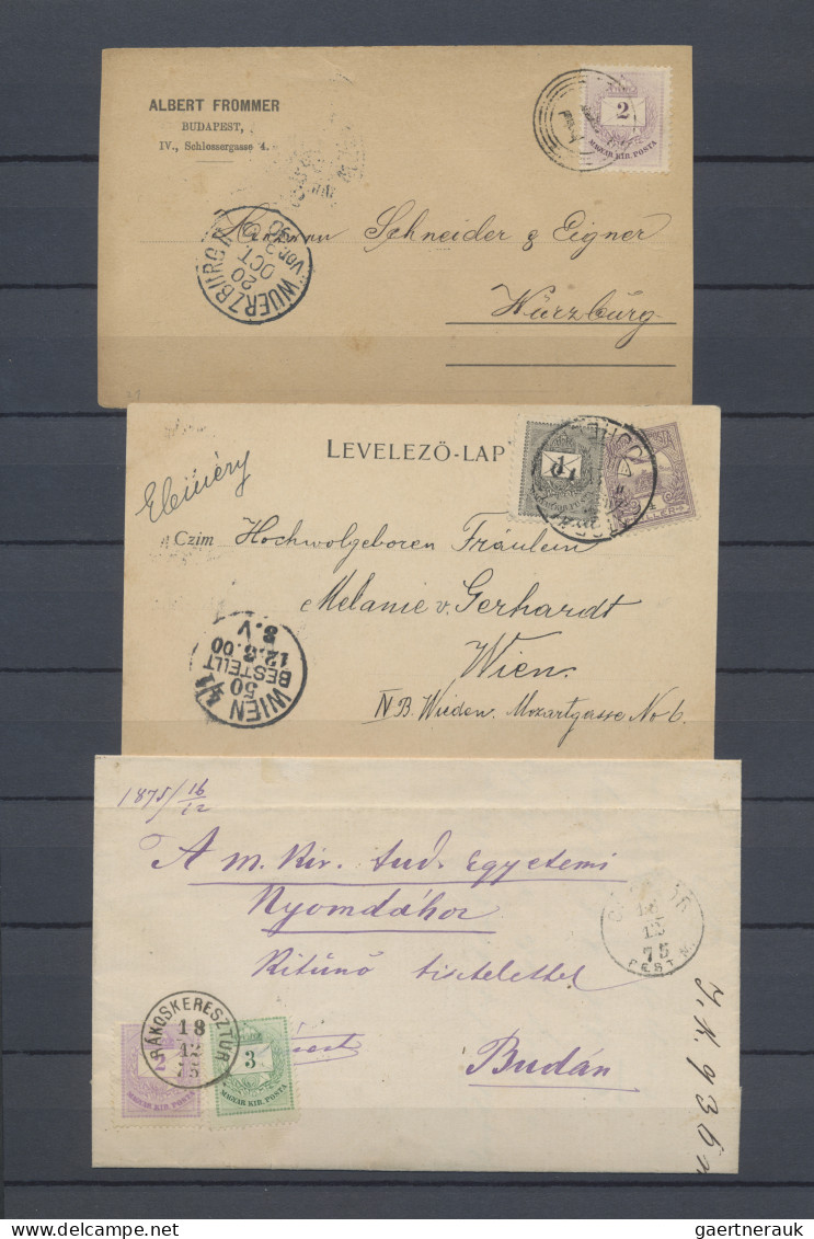 Hungary: 1875/1900, Letter Design Issue, A Decent Collection Of 26 Covers/cards - Cartas & Documentos