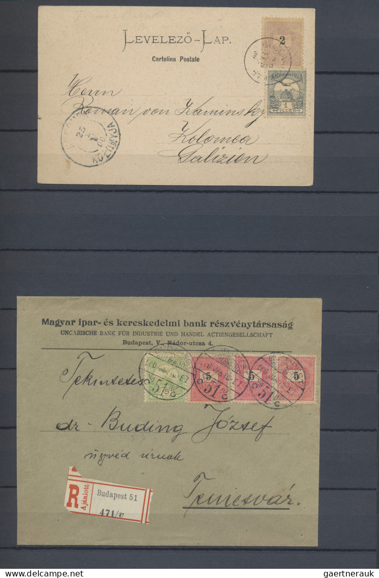 Hungary: 1875/1900, Letter Design Issue, A Decent Collection Of 26 Covers/cards - Covers & Documents