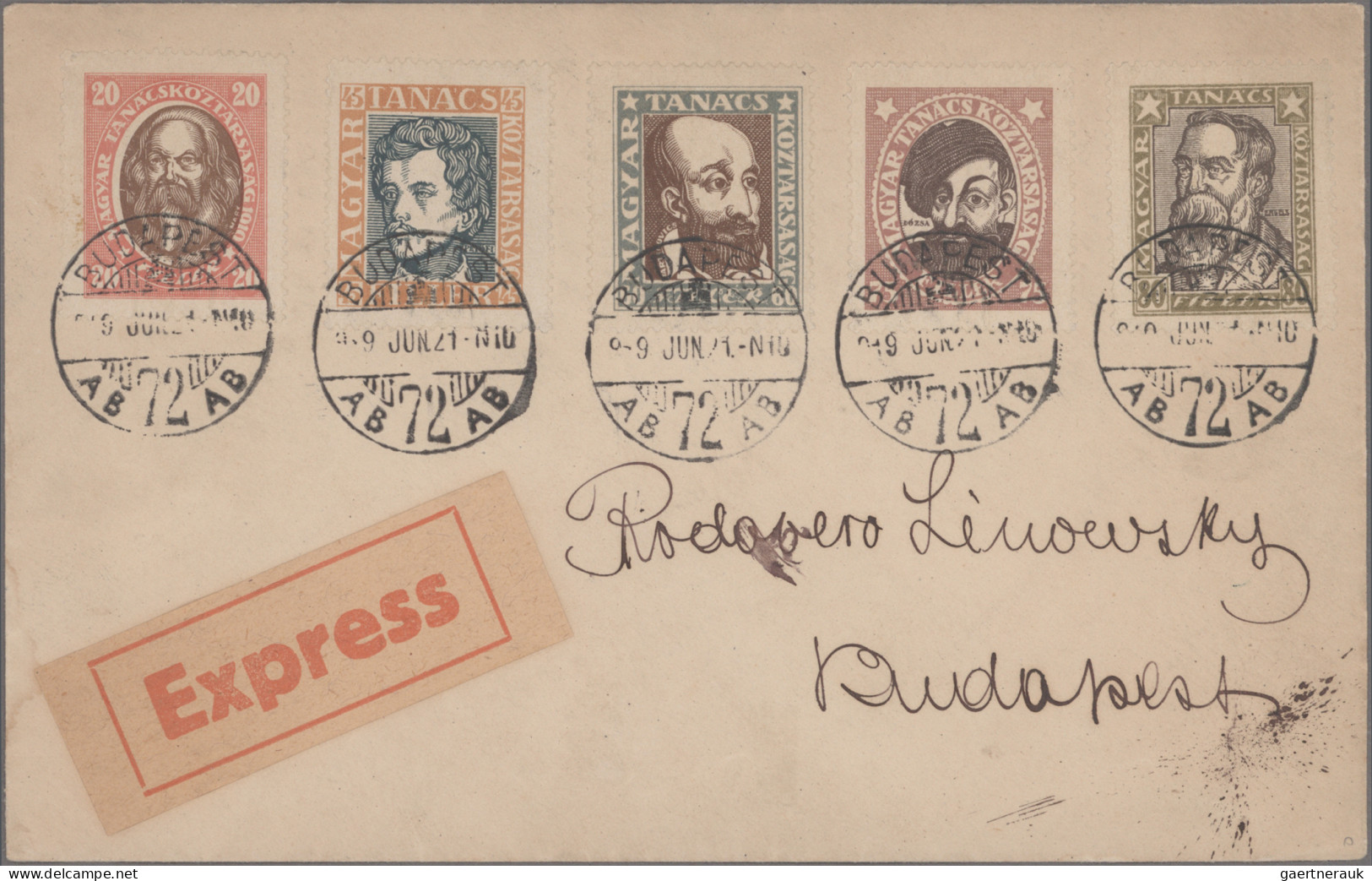 Hungary: 1892/1945, Mainly From 1919, Extraordinary Collection Of Apprx. 524 Cov - Storia Postale