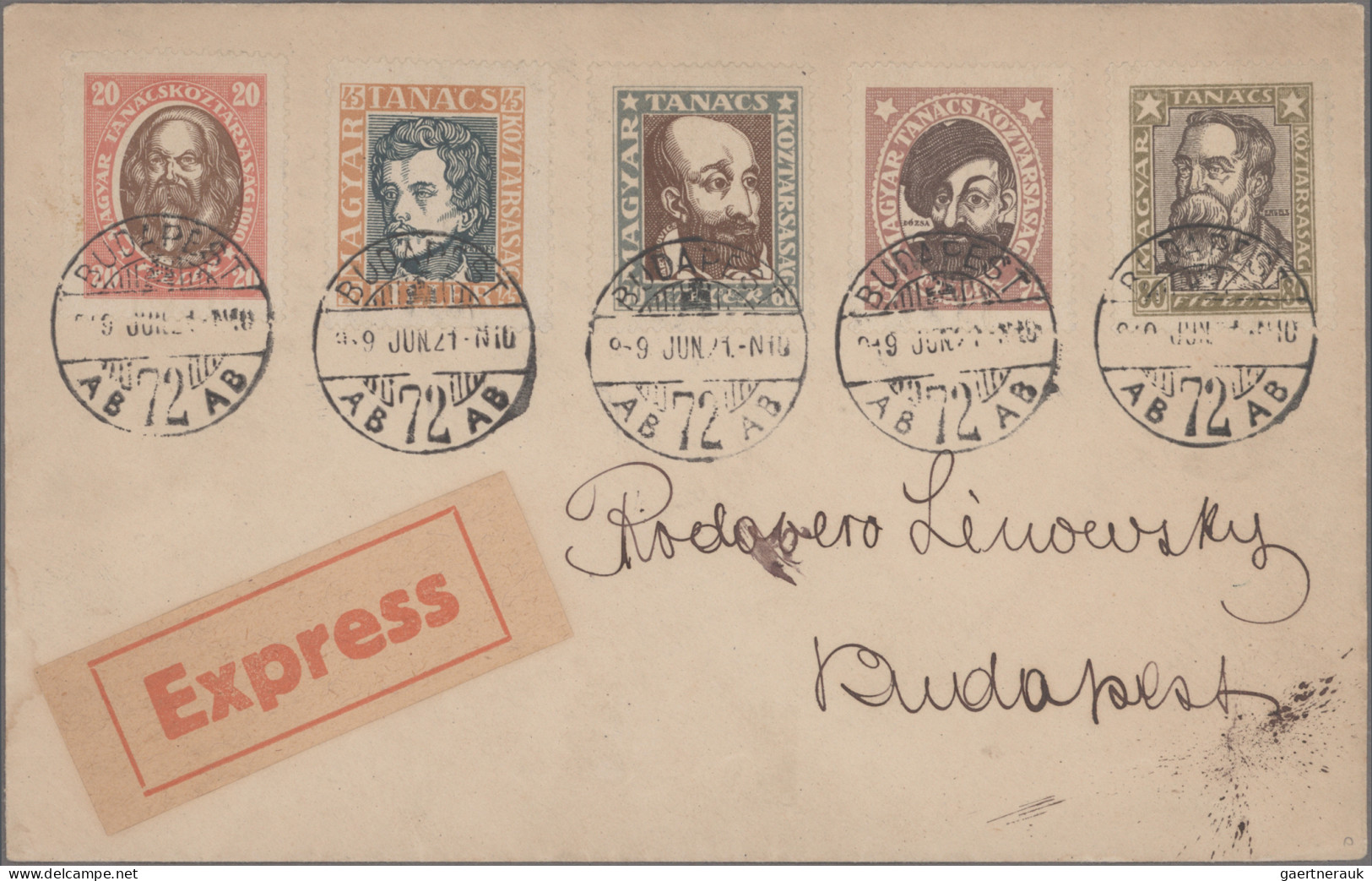 Hungary: 1892/1945, Mainly From 1919, Extraordinary Collection Of Apprx. 524 Cov - Briefe U. Dokumente