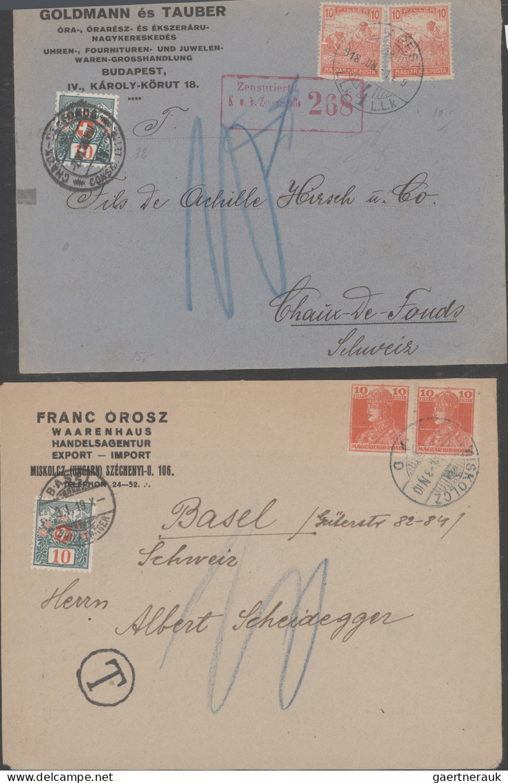 Hungary: 1907/1939: 34 Covers, Picture Postcards And Postal Stationery Items Sen - Brieven En Documenten