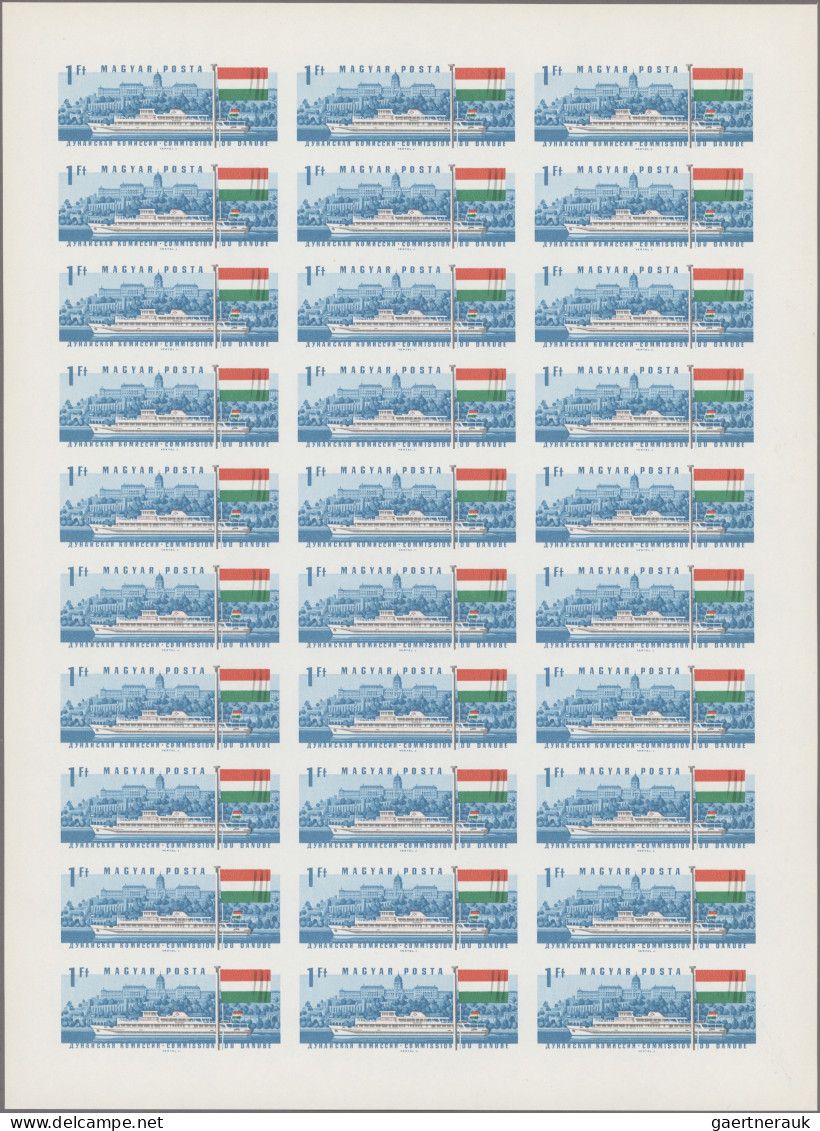 Hungary: 1967, Danube Commission, IMPERFORATE, Complete Set Of Seven Values In F - Nuevos