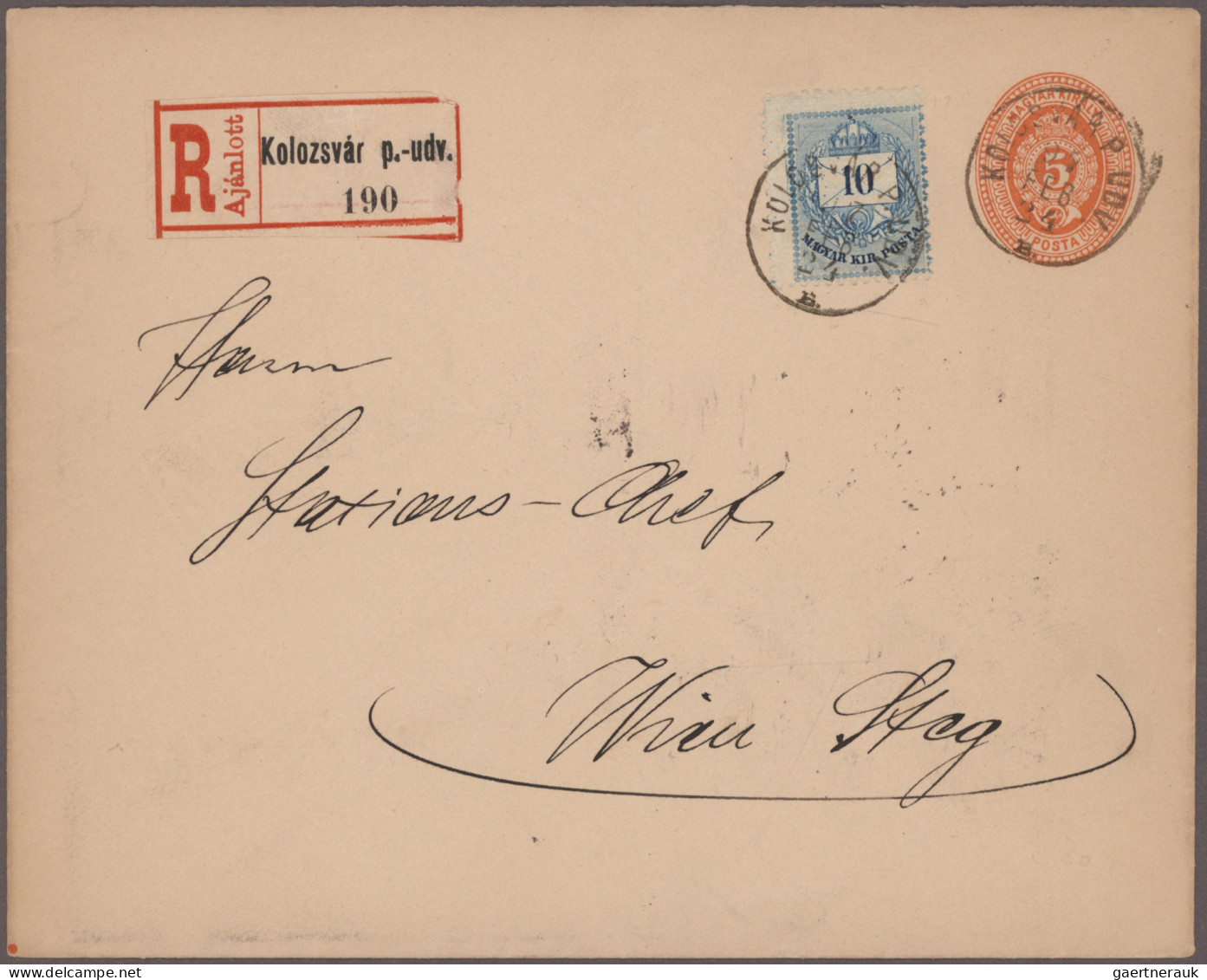 Hungary - Postal Stationary: 1895/1898, Stationery Envelope 5kr. Orange, Group O - Postwaardestukken