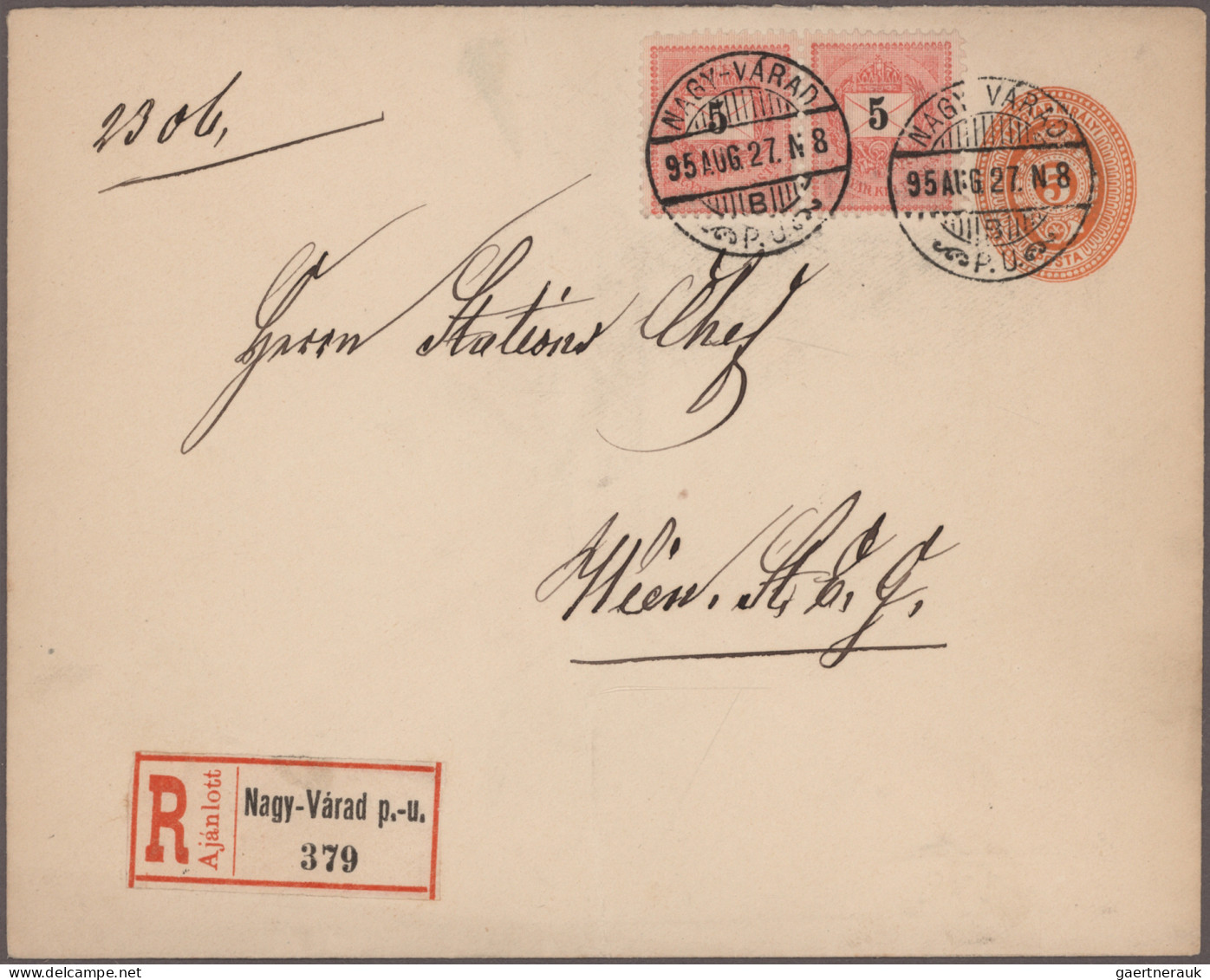 Hungary - Postal Stationary: 1895/1898, Stationery Envelope 5kr. Orange, Group O - Postal Stationery