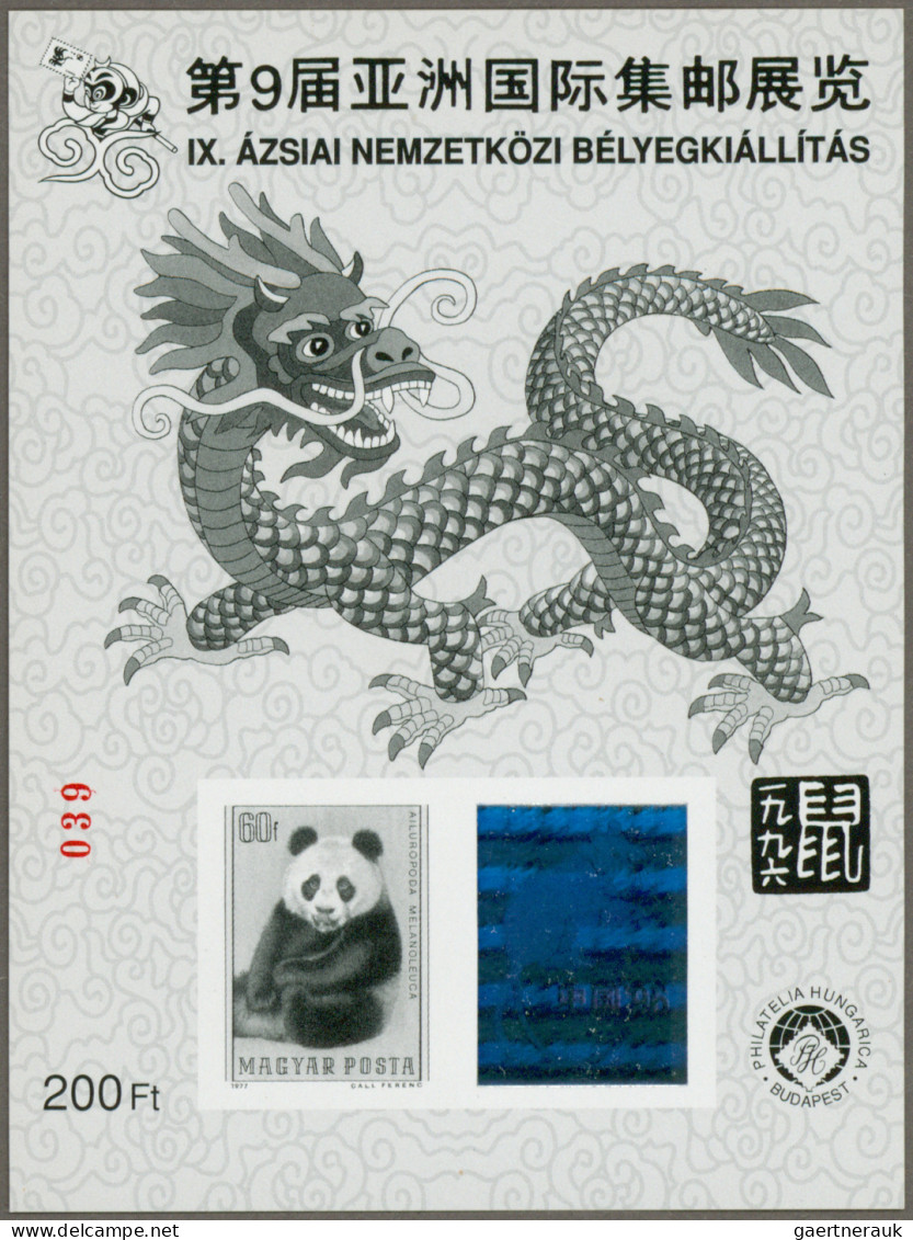 Hungary - Specialities: 1999/2000 Group Of 13 Vignette Souvenir Sheets "Panda" F - Other