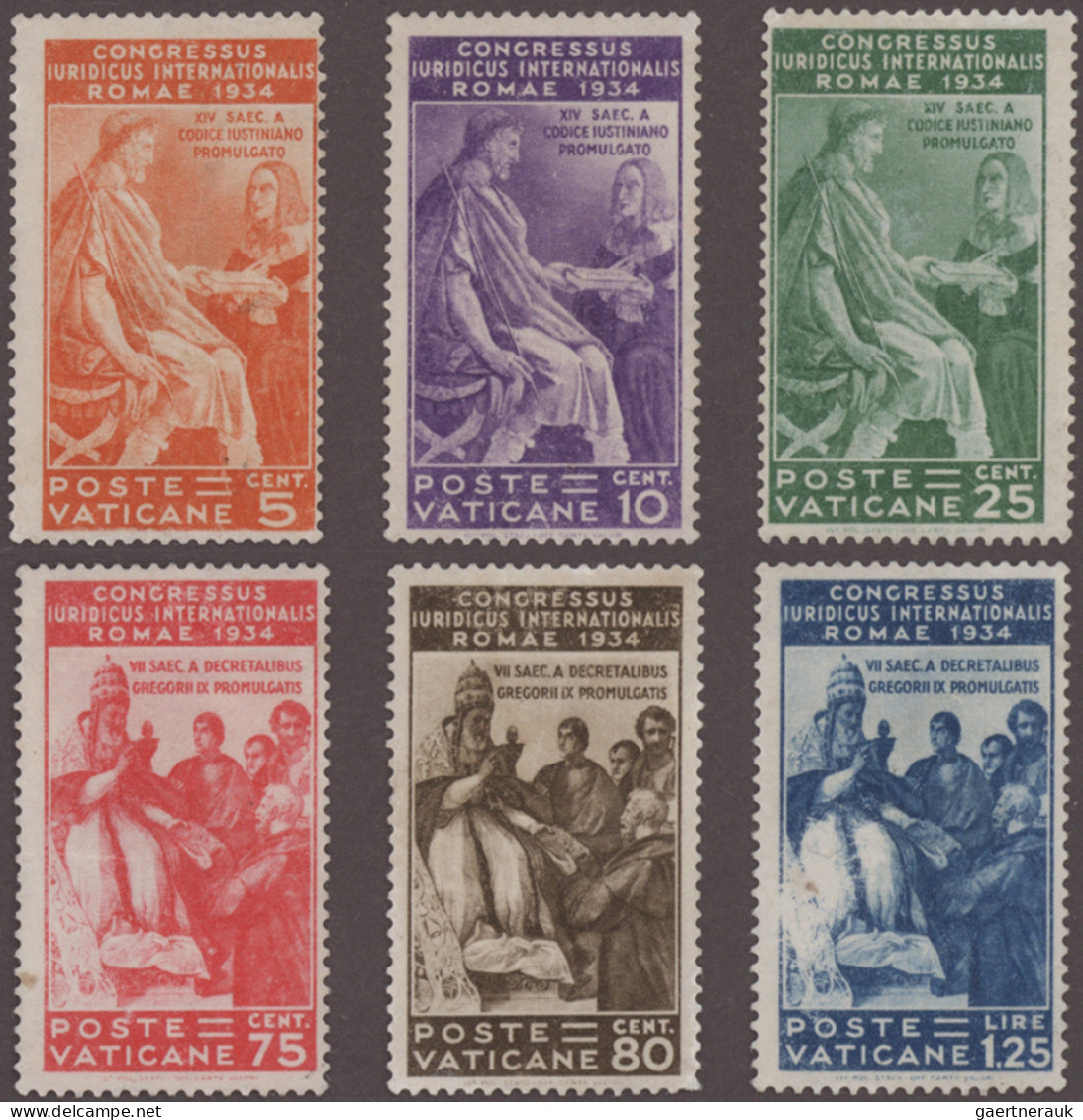 Vatican City: 1929/1935: First Issue Cpl. Set MNH, 1933 1l. To 2.75l. Used, And - Colecciones