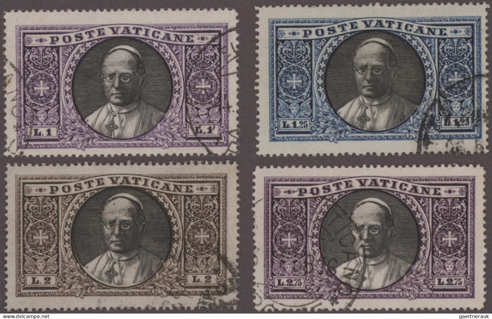 Vatican City: 1929/1935: First Issue Cpl. Set MNH, 1933 1l. To 2.75l. Used, And - Collections