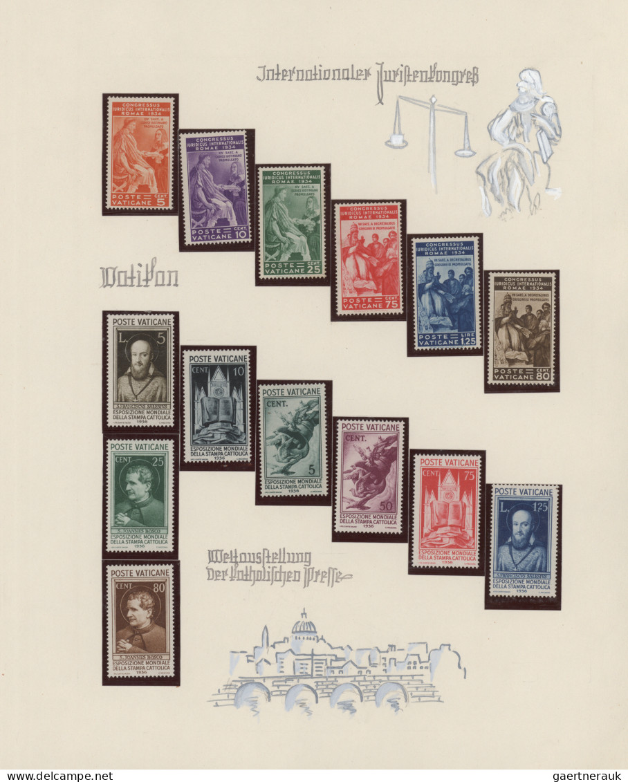 Vatican City: 1929/1976, Saubere Postfrische Sammlung Einschließlich Provisorien - Collections