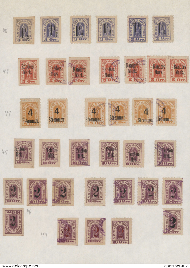 Scandinavia: 1888/1945, umfangreiche Sammlung Stadtpost (Bypost) von DÄNEMARK, F