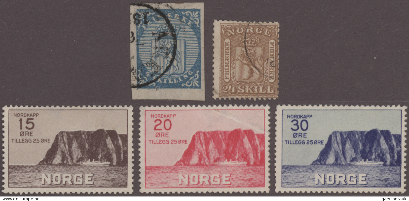 Scandinavia: 1855/1937: Lot Of 7 Better Stamps And A Booklet, With Norway 1855 4 - Andere-Europa