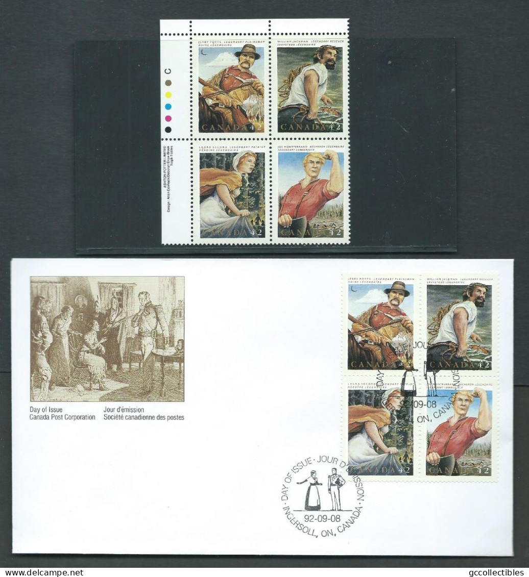 Canada # 1435a UL. PB. MNH + FDC - Canadian Folflore - 3 - Blocks & Sheetlets