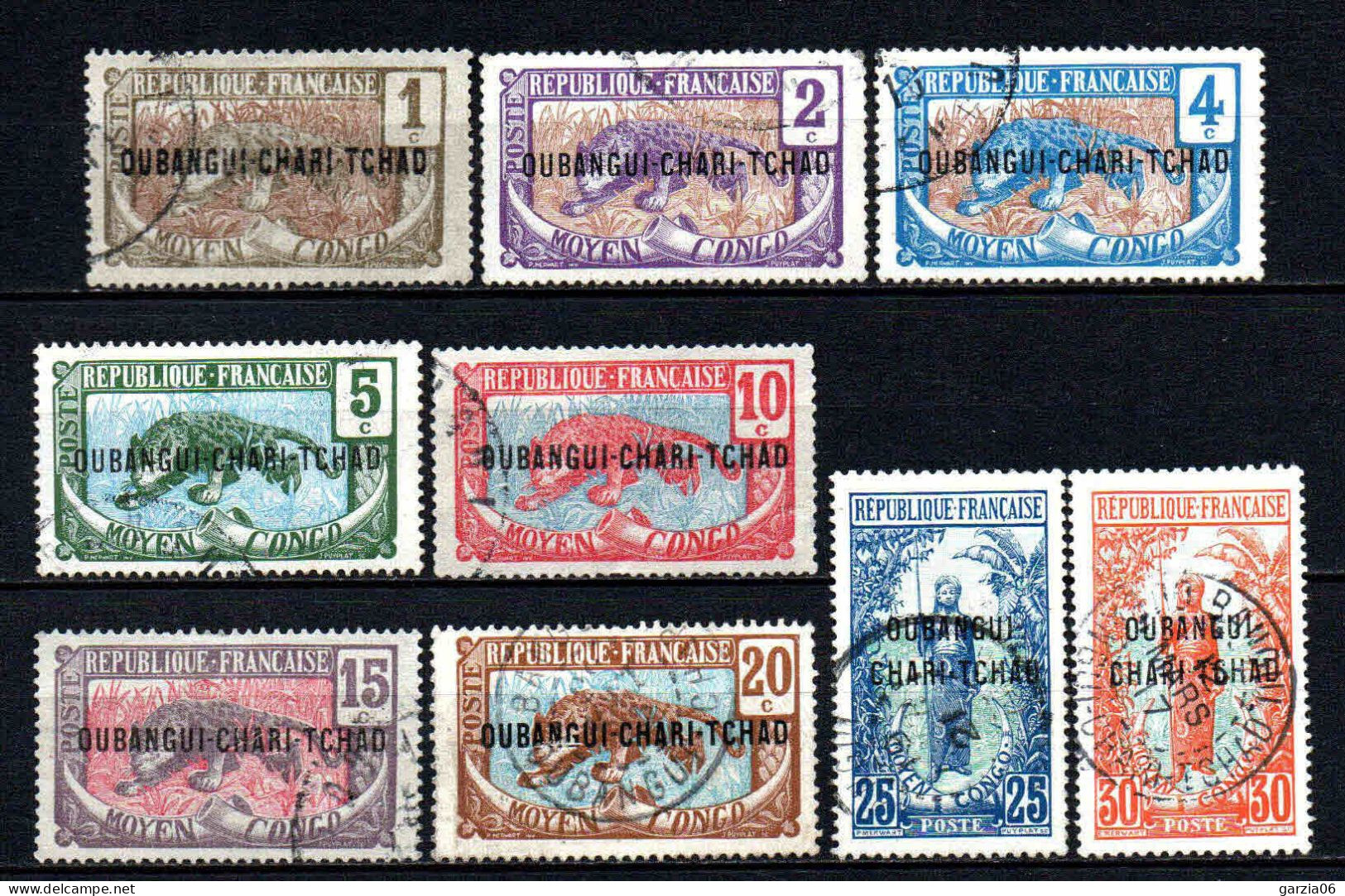 Oubangui Chari - 1915  - Tb Du Congo Surch - N° 1 à 9 - Oblit - Used - Used Stamps