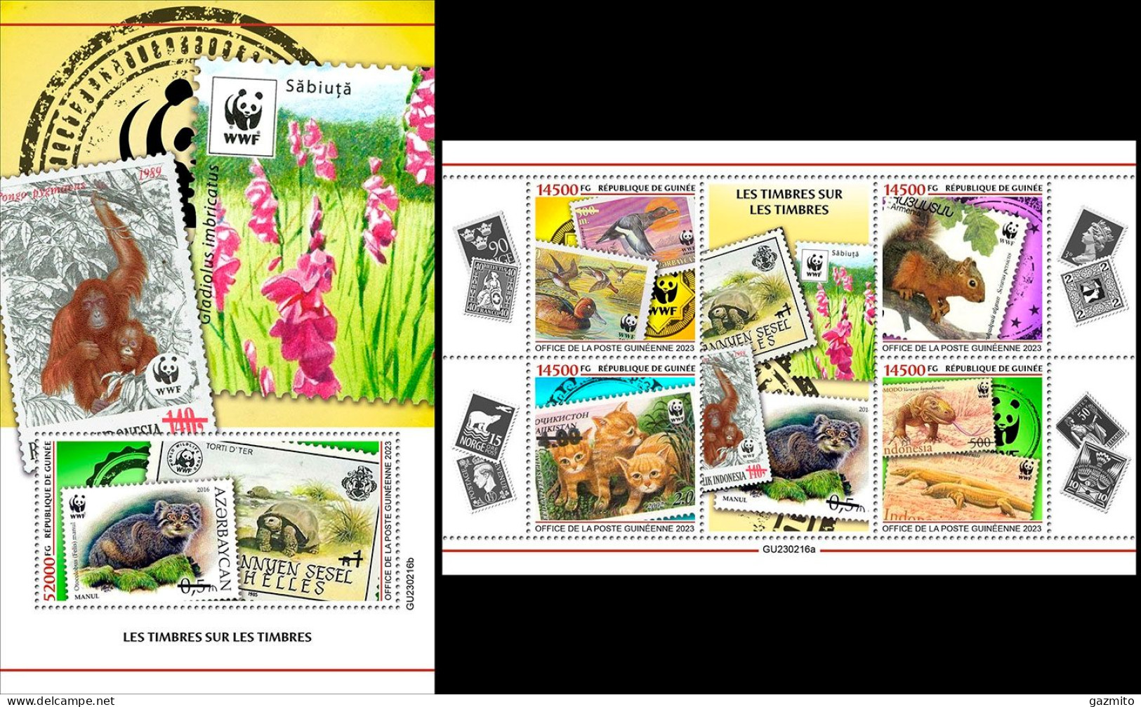 Guinea 2023, WWF On Stamps, Horan Guthan, Turtle, Roditors, 4val In BF +BF - Gorilla's