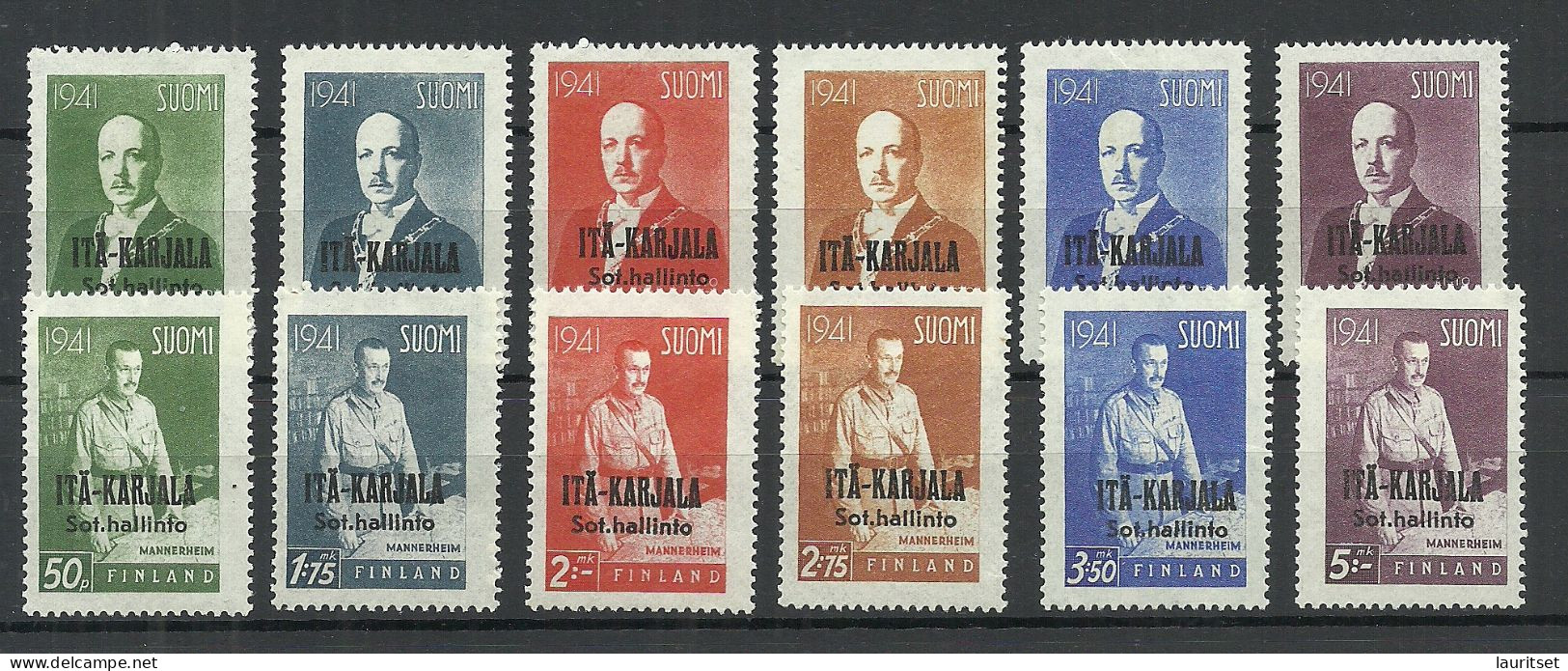 East KARELIA Ost - Karelien FINLAND FINNLAND 1942 Michel 16 - 27 * - Local Post Stamps