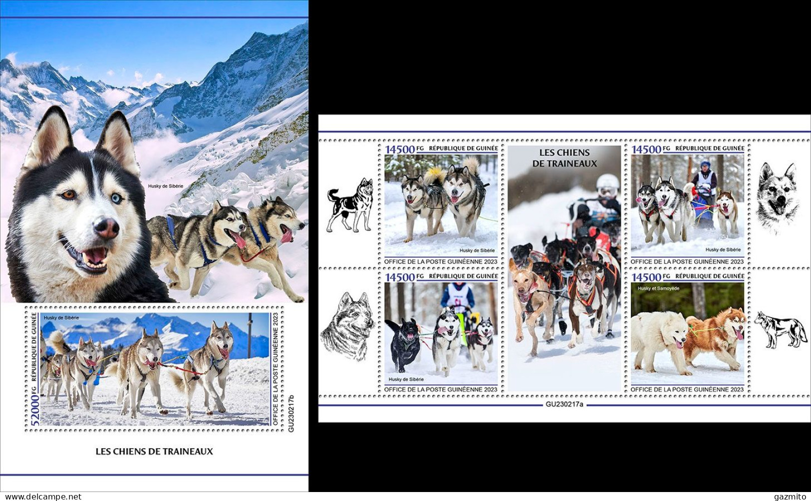 Guinea 2023, Animals, Sledge Dogs, 4val In BF +BF - Arctic Wildlife