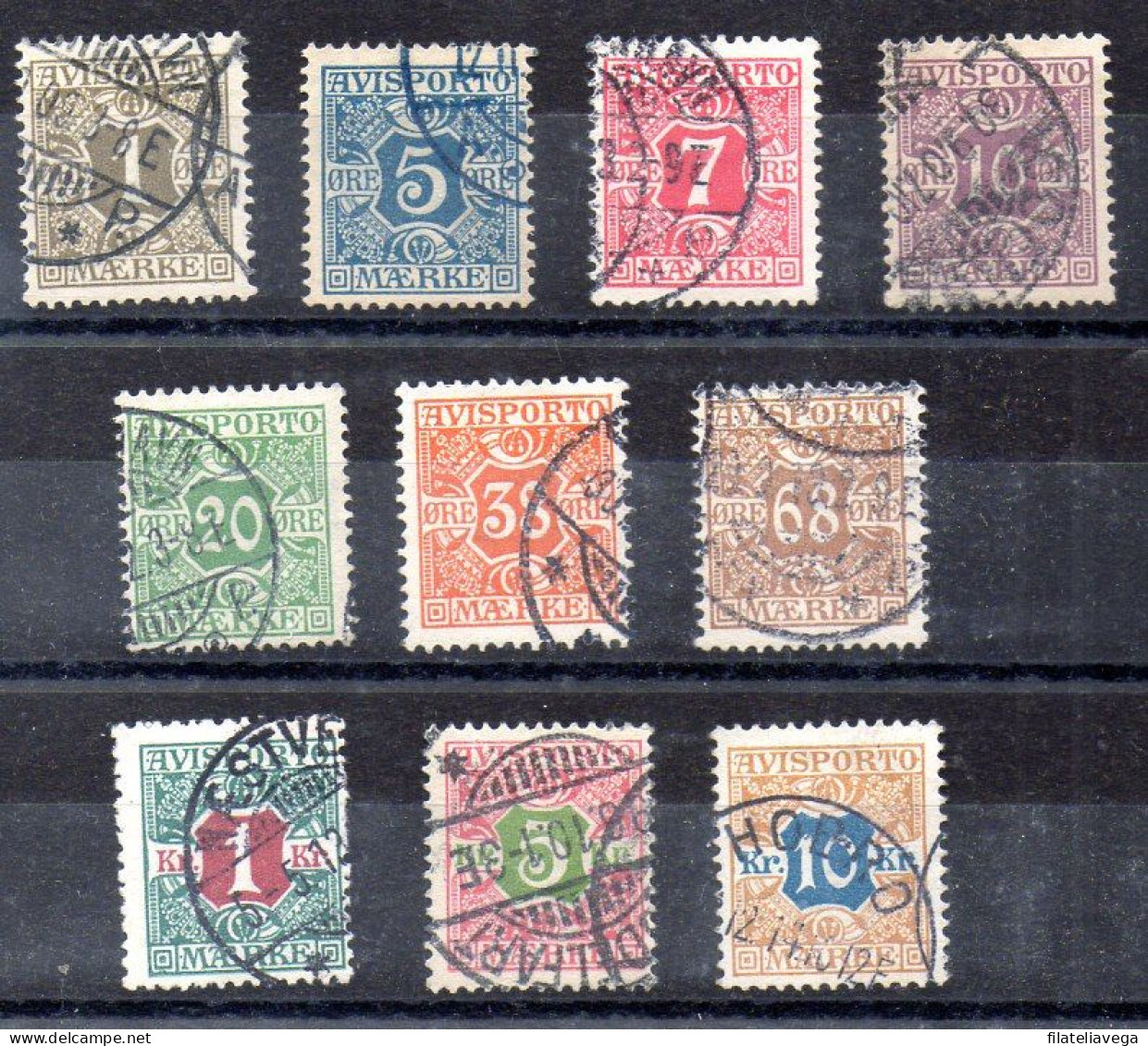 Dinamarca Timbre Pour Journaux Nº Yvert 1/10 O - Used Stamps