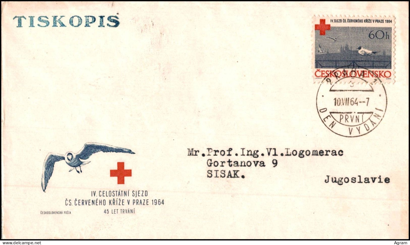 Czechoslovakia 1964, Illustrated Cover Czechoslovak Red Cross W./psm Praha - Lettres & Documents