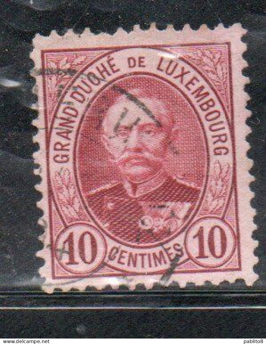 LUXEMBOURG LUSSEMBURGO 1891 1893 GRAND DUKE ADOLPHE CENT. 10c USED USATO OBLITERE' - 1891 Adolphe Front Side