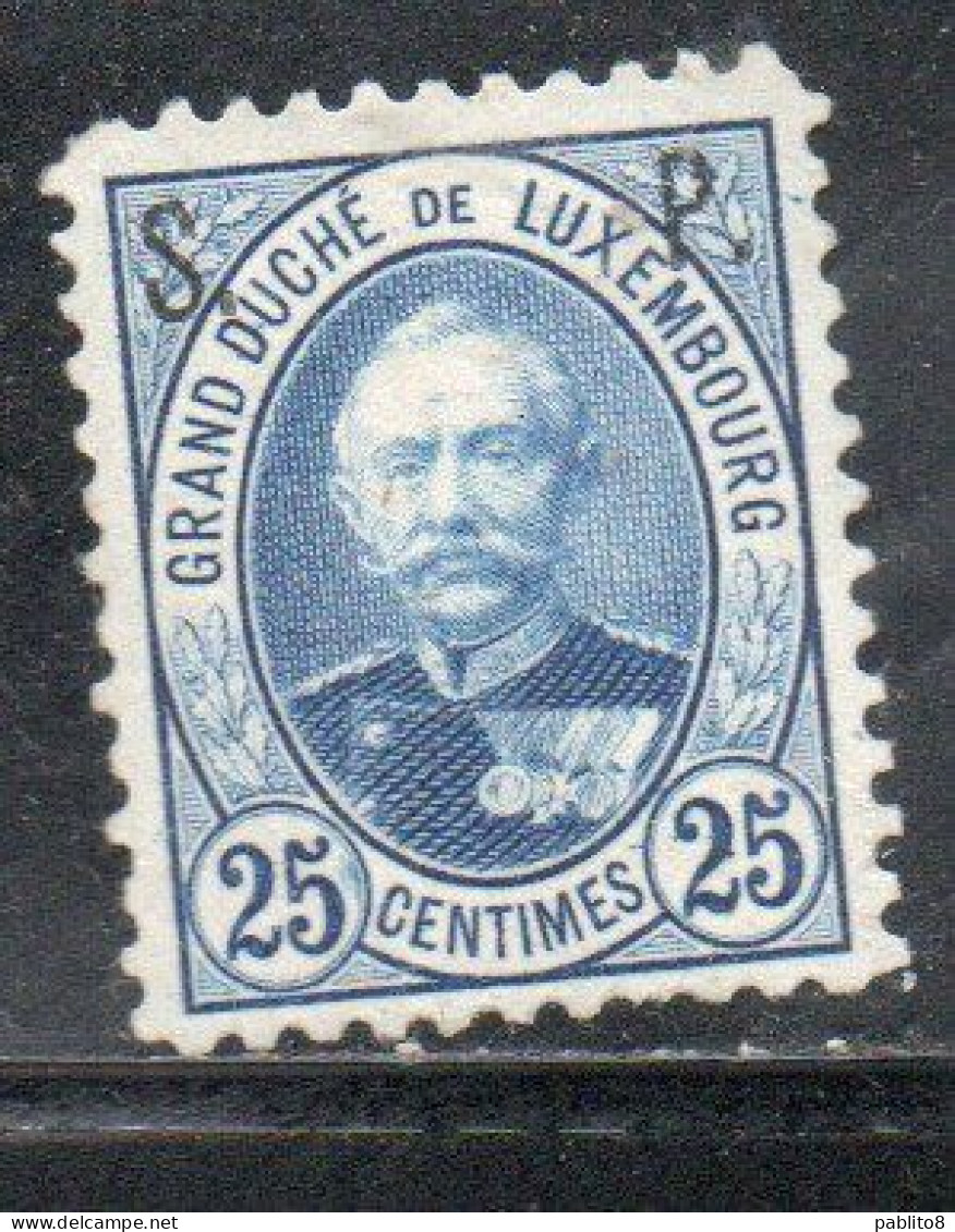 LUXEMBOURG LUSSEMBURGO 1891 1893 GRAND DUKE ADOLPHE SURCHARGE S.P. CENT. 25c MH - 1891 Adolfo Di Fronte