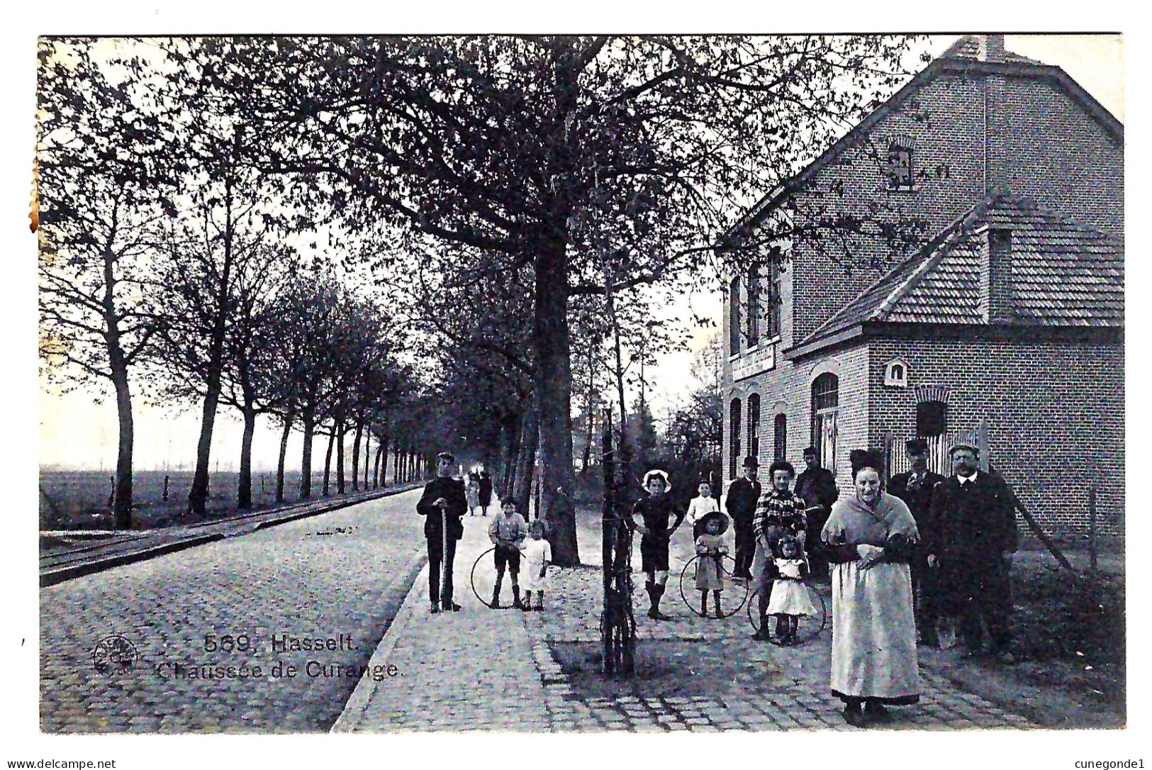 CPA HASSELT : Chaussée De Curange - Belle Animation - Circulée (timbre 1c) - N° 569 - 2 Scans - Hasselt