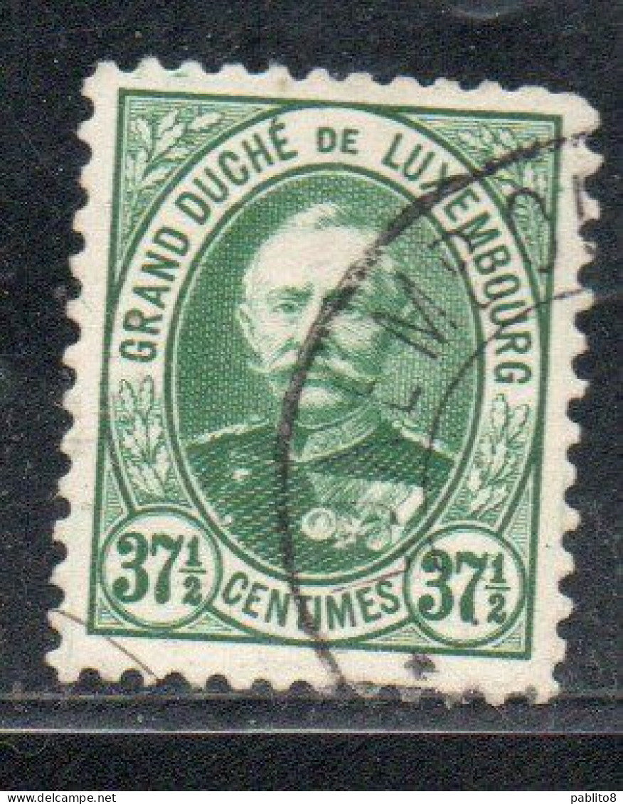 LUXEMBOURG LUSSEMBURGO 1891 1893 GRAND DUKE ADOLPHE CENT. 37 1/2c USED USATO OBLITERE' - 1891 Adolfo Di Fronte