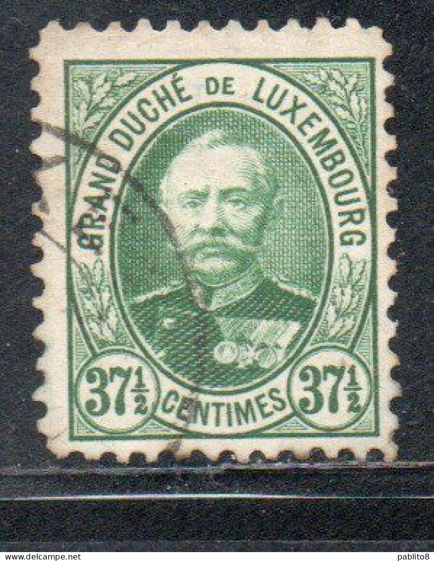 LUXEMBOURG LUSSEMBURGO 1891 1893 GRAND DUKE ADOLPHE CENT. 37 1/2c USED USATO OBLITERE' - 1891 Adolphe De Face