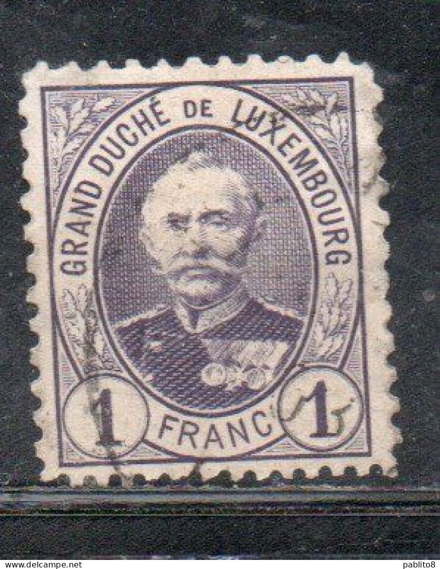 LUXEMBOURG LUSSEMBURGO 1891 1893 GRAND DUKE ADOLPHE 1fr USED USATO OBLITERE' - 1891 Adolphe De Face