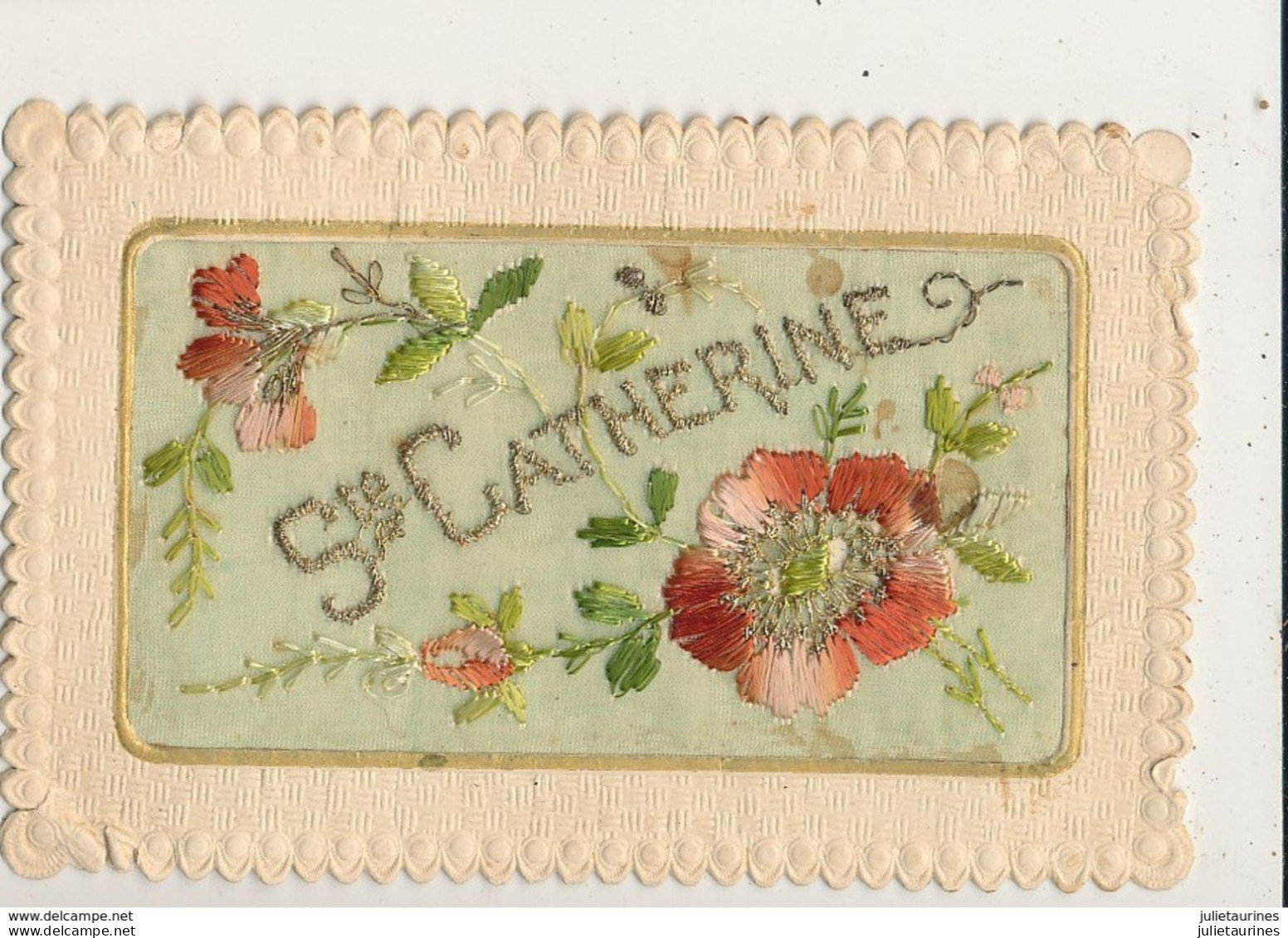 SAINTE CATHERINE CARTE BRODEE  CPA BON ETAT - Sainte-Catherine