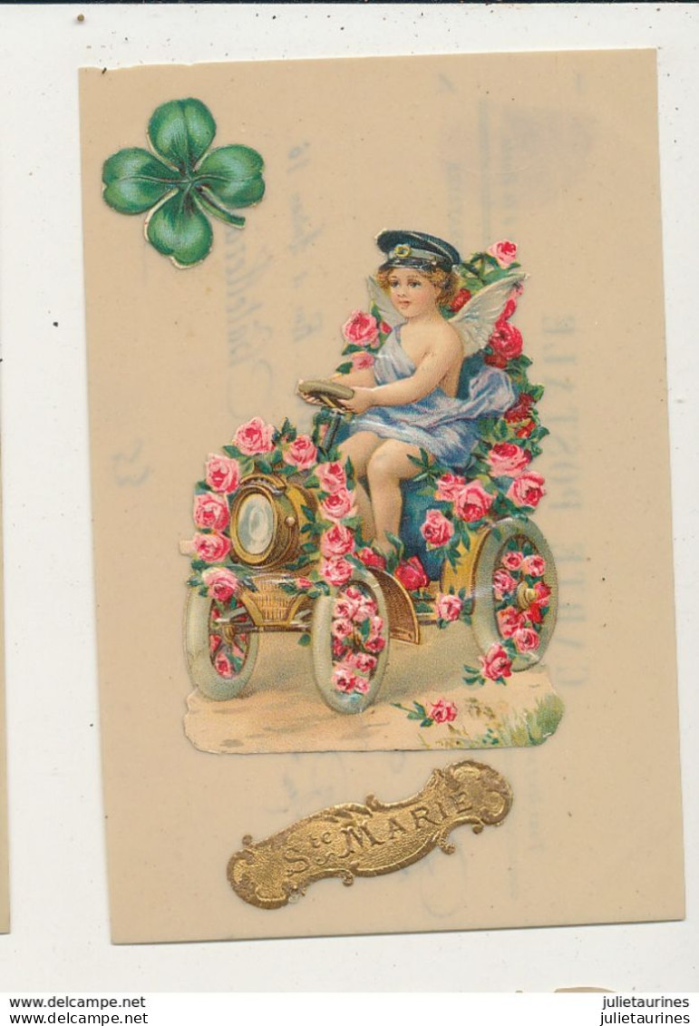 CARTE CELLULOID ANGELOT SUR VOITURE FLEURIE DE ROSES  CPA BON ETAT - Autres & Non Classés