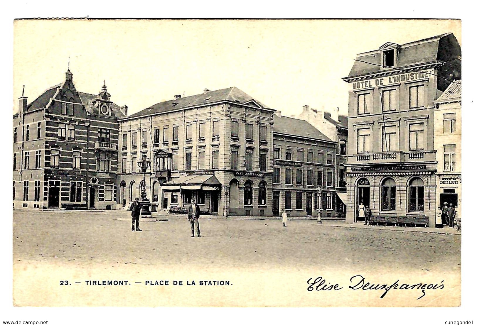 CPA TIRLEMONT / TIENEN : Place De La Station - Hôtel Industrie - Circulée Avant 1906 - Phot. Bertels N° 23 - 2 Scans - Tienen