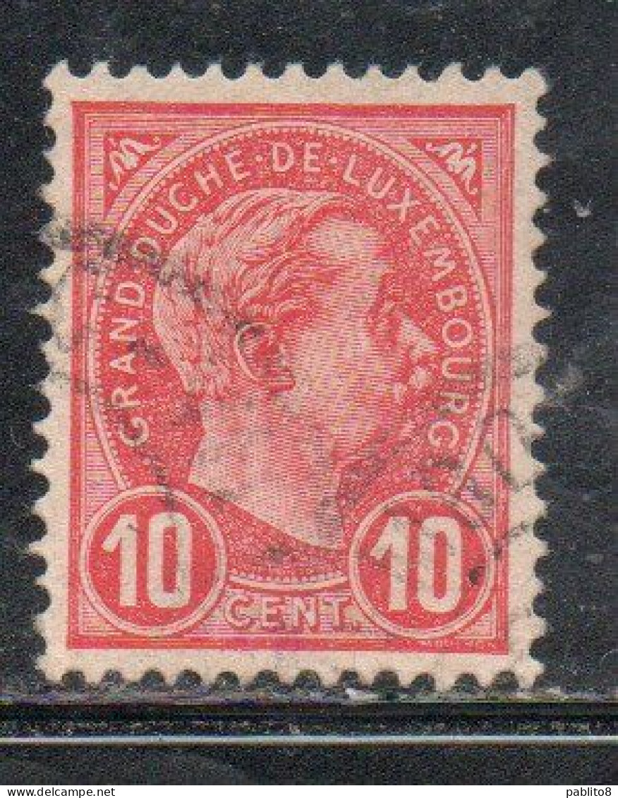 LUXEMBOURG LUSSEMBURGO 1895 GRAND DUKE ADOLPHE CENT. 10c USED USATO OBLITERE' - 1895 Adolphe Profil