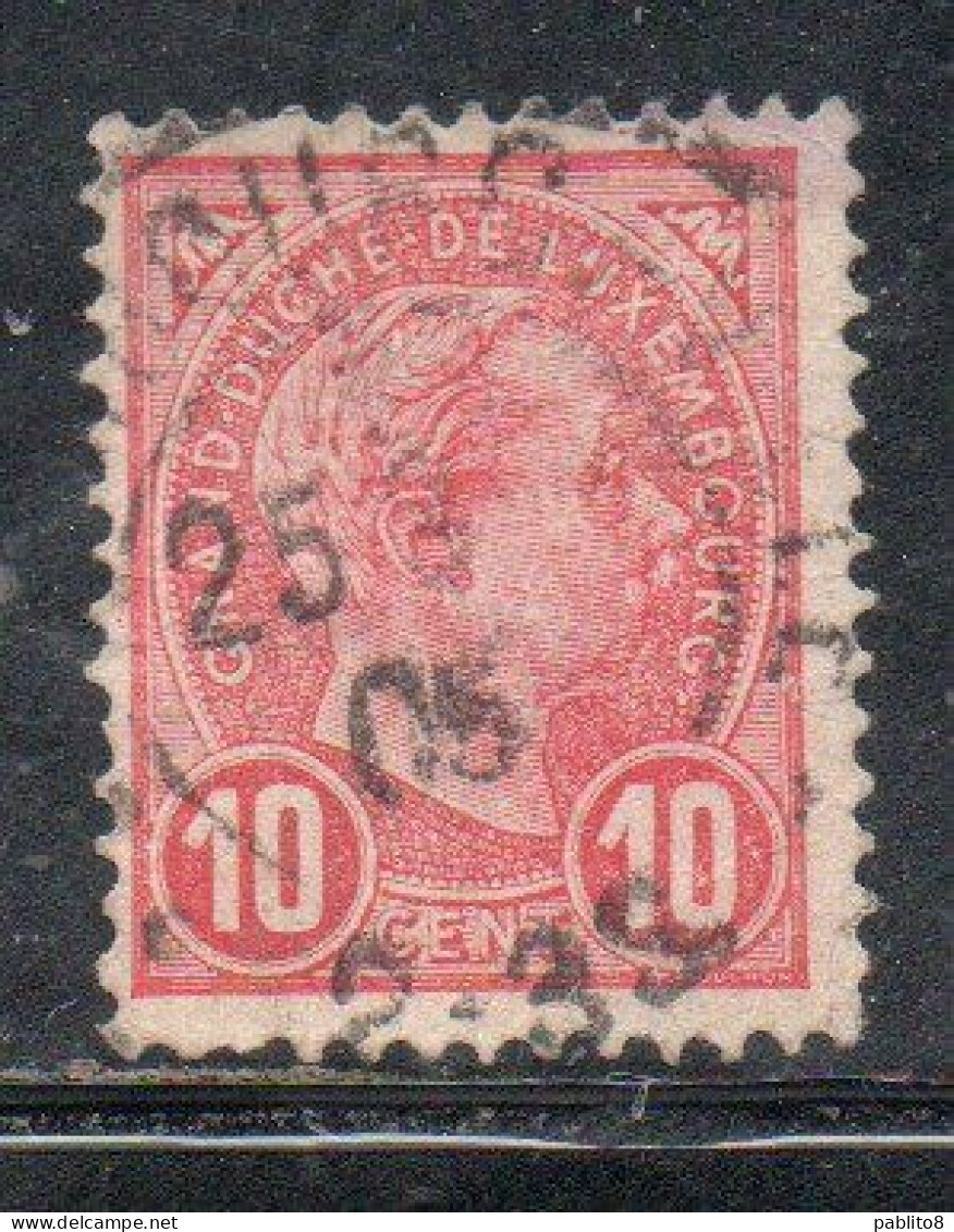 LUXEMBOURG LUSSEMBURGO 1895 GRAND DUKE ADOLPHE CENT. 10c USED USATO OBLITERE' - 1895 Adolphe Profil