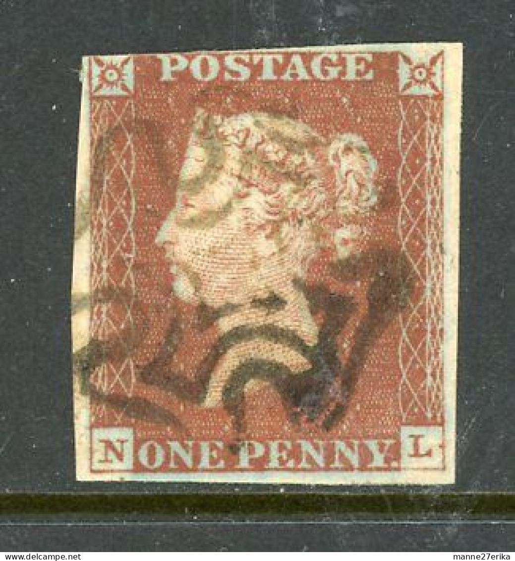 -GB-1841-"Penny Red Imperforated"  Maltese Cross Cancel - Used Stamps