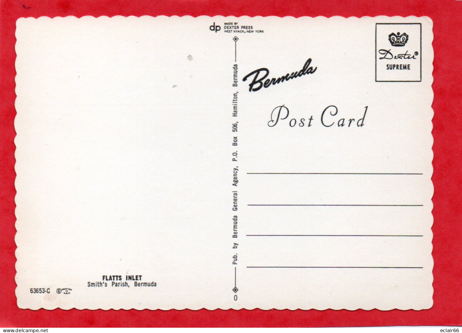 FLATTS  INLET  Bermuda - Red Perot Post Office Cancel   CPM Année 1990 Postcard - - Bermuda