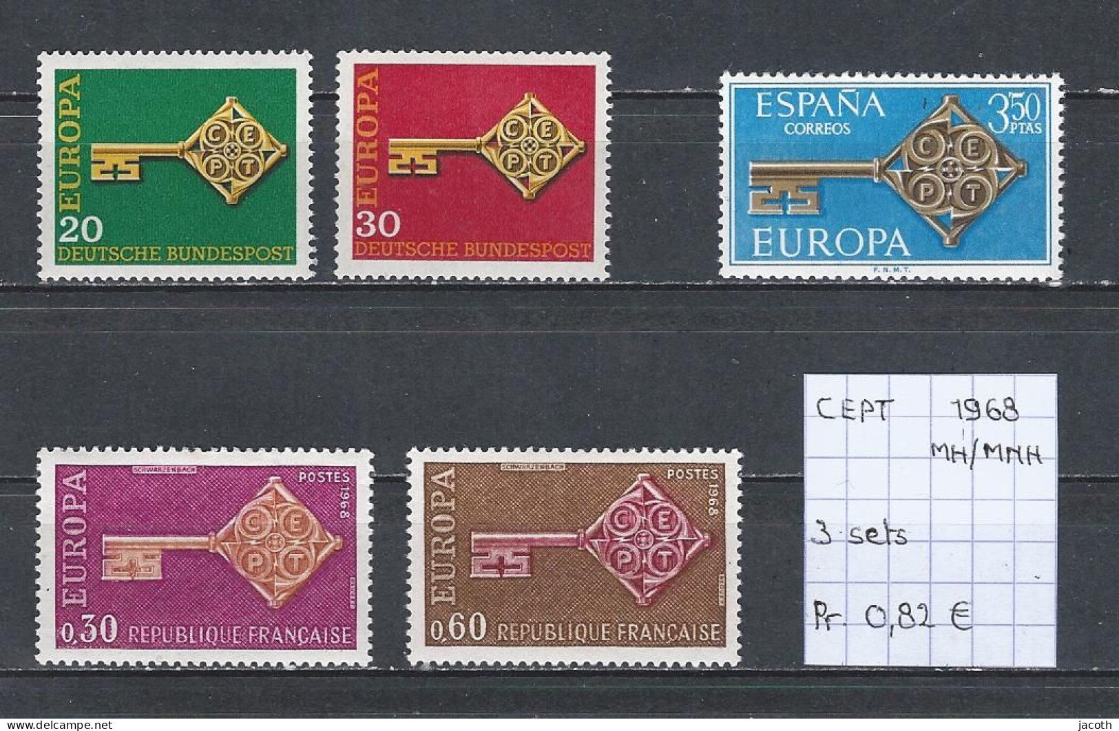 (TJ) Europa CEPT 1968 - 3 Sets (MH & MNH) - 1968