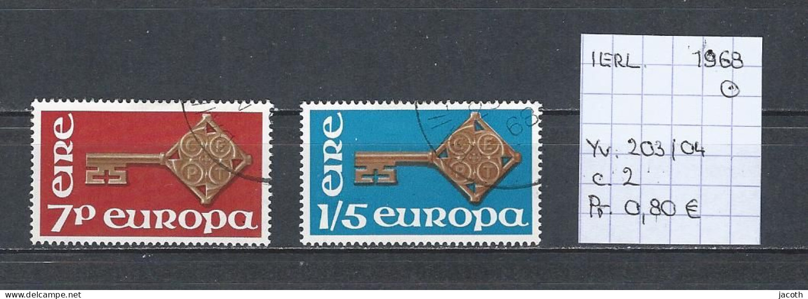 (TJ) Europa CEPT 1968 - Ierland YT 203/04 (gest./obl./used) - 1968