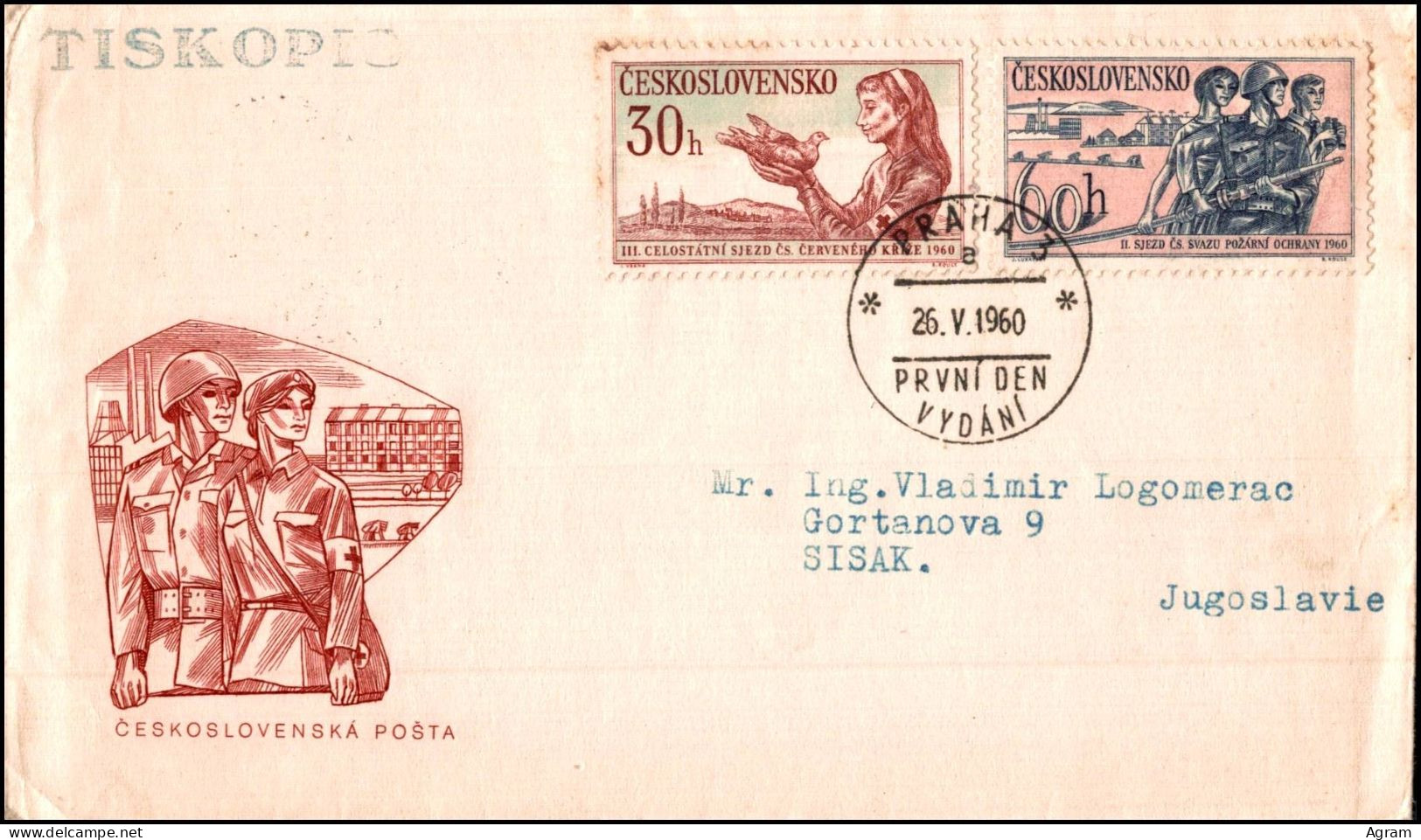Czechoslovakia 1960, Illustrated Cover 3rd Congress Of The Czechoslovak Red Cross W./psm Praha - Lettres & Documents