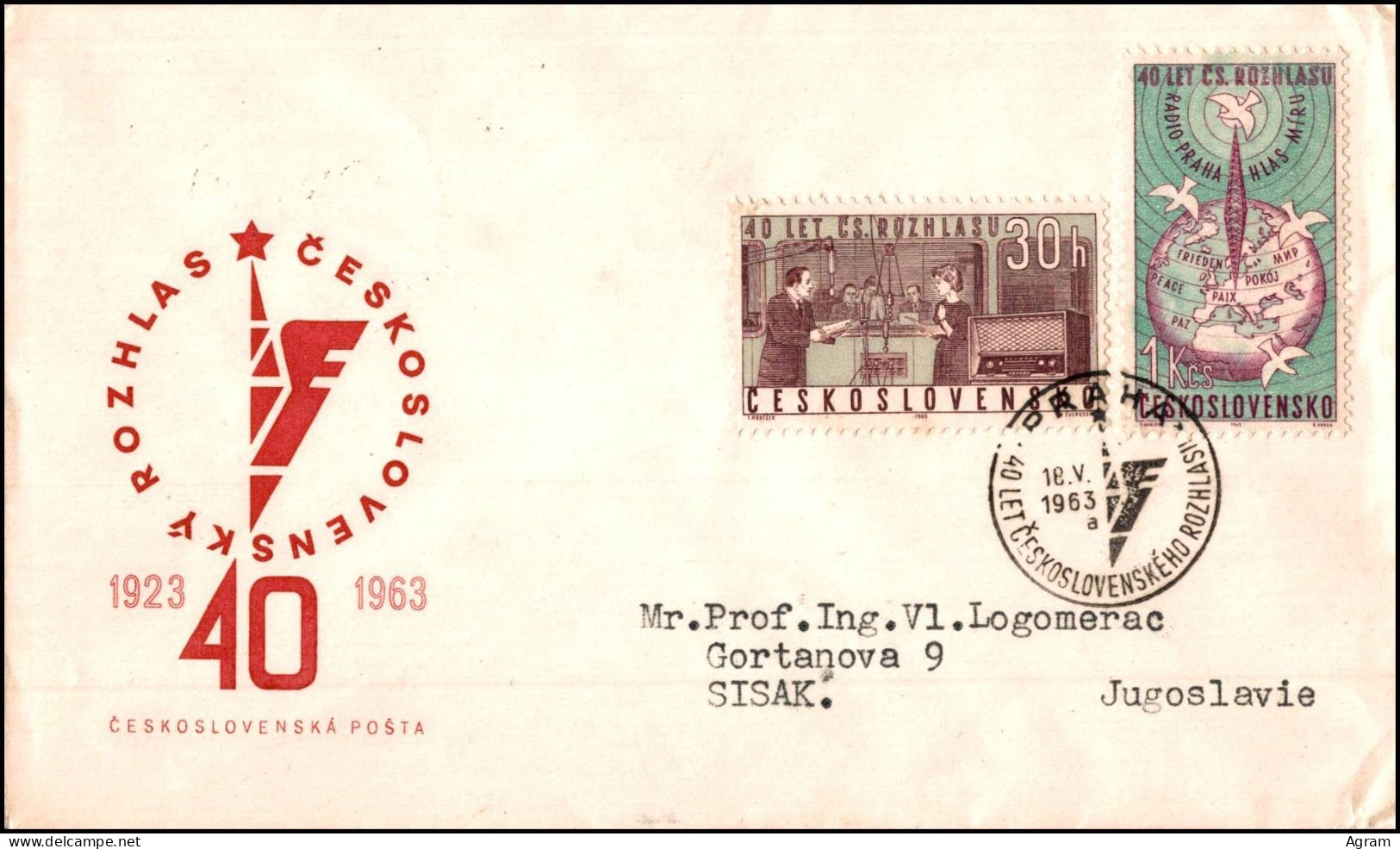 Czechoslovakia 1963, Illustrated Cover Czechoslovak Radio Broadcasting W./psm Praha - Storia Postale