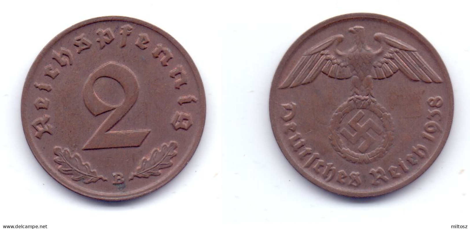 Germany 2 Reichspfennig 1938 B 3rd Reich - 2 Reichspfennig