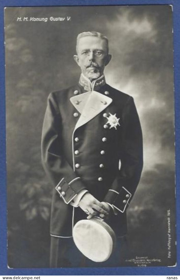 CPA Suède Svérige écrite Royauté Royalty Gustav V - Suède