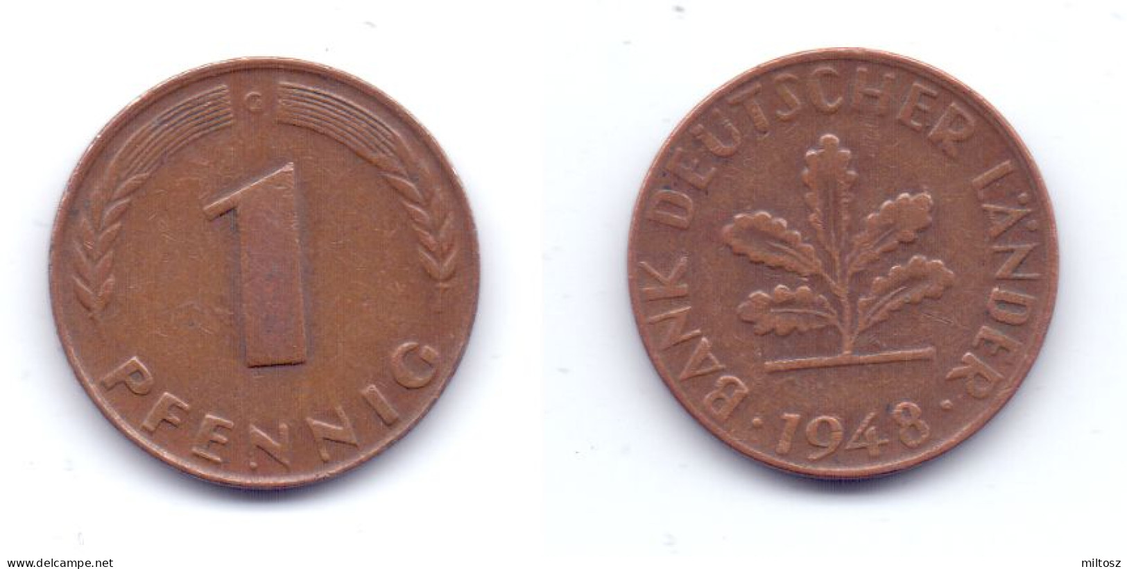 Germany 1 Pfennig 1948 G Bank Deutscher Lander - 1 Pfennig