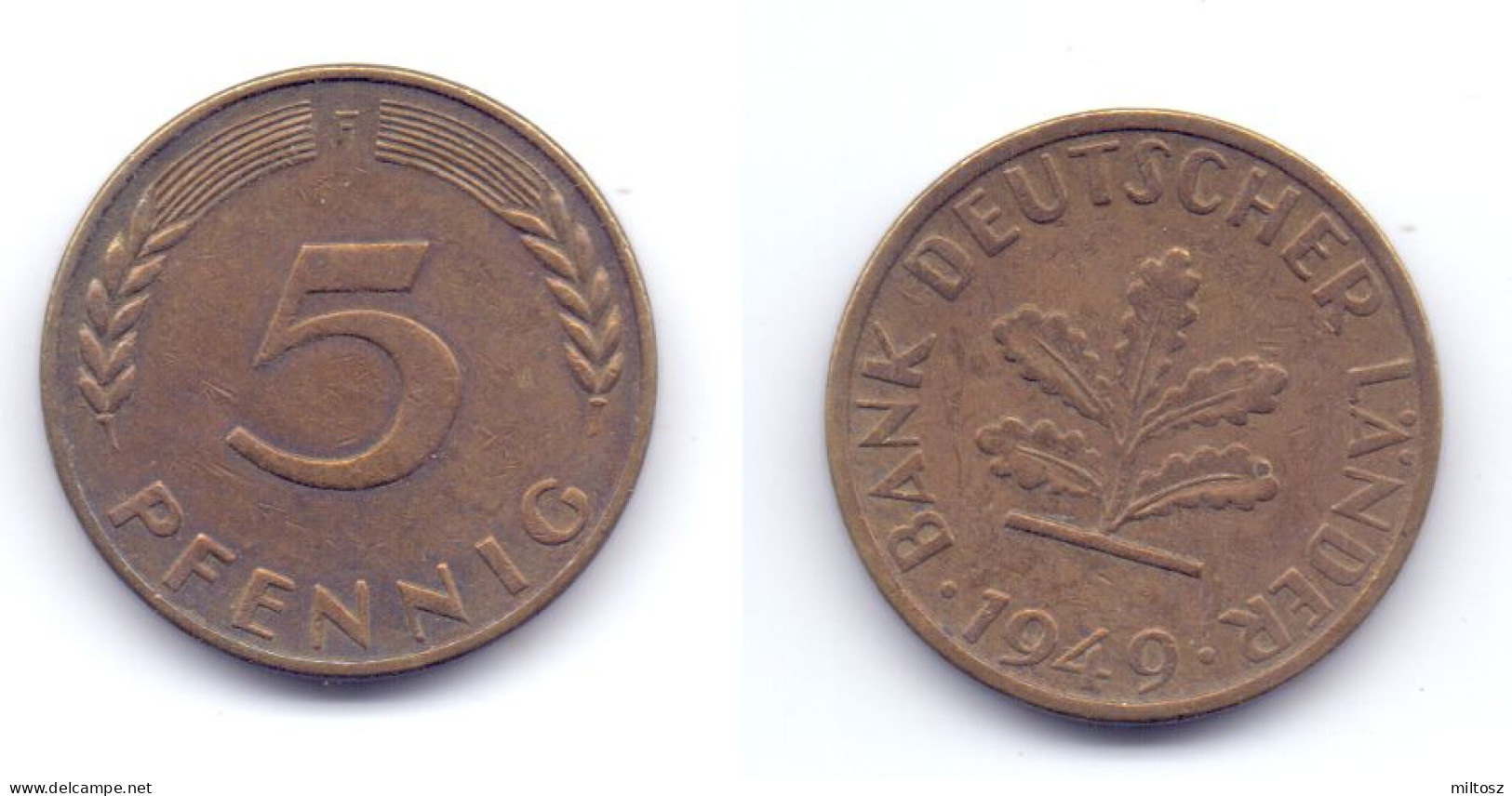 Germany 5 Pfennig 1949 F Bank Deutscher Lander - 5 Pfennig