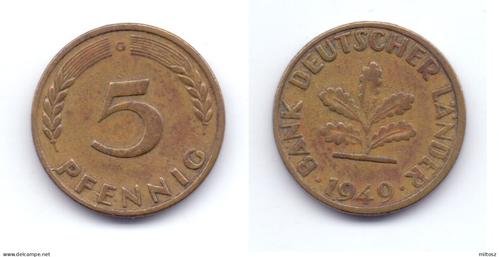 Germany 5 Pfennig 1949 G Bank Deutscher Lander - 5 Pfennig