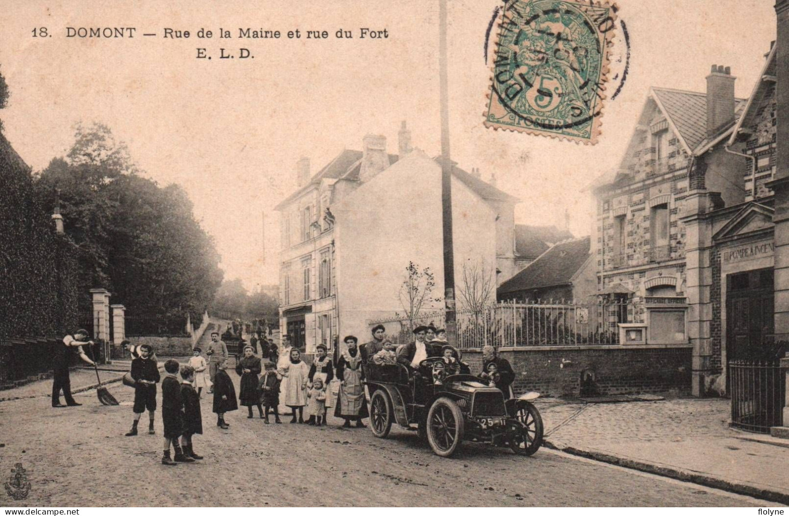Domont - Rue De La Mairie Et Rue Du Fort - Voiture Auto Ancienne - Les Villageois - Domont