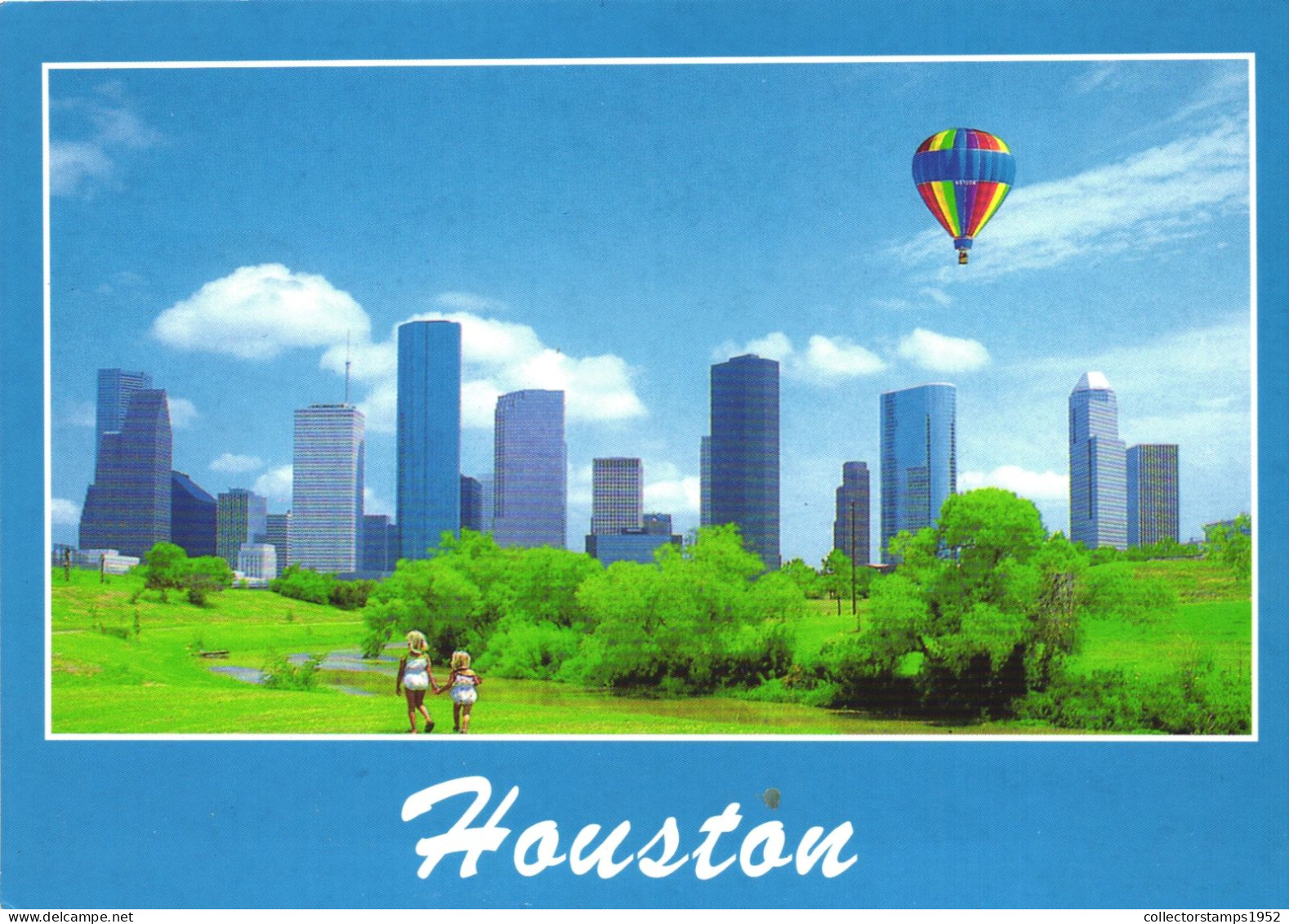 UNITED STATES, TEXAS, HOUSTON, PANORAMA, SKILINE, HOT AIR BALLOON - Houston