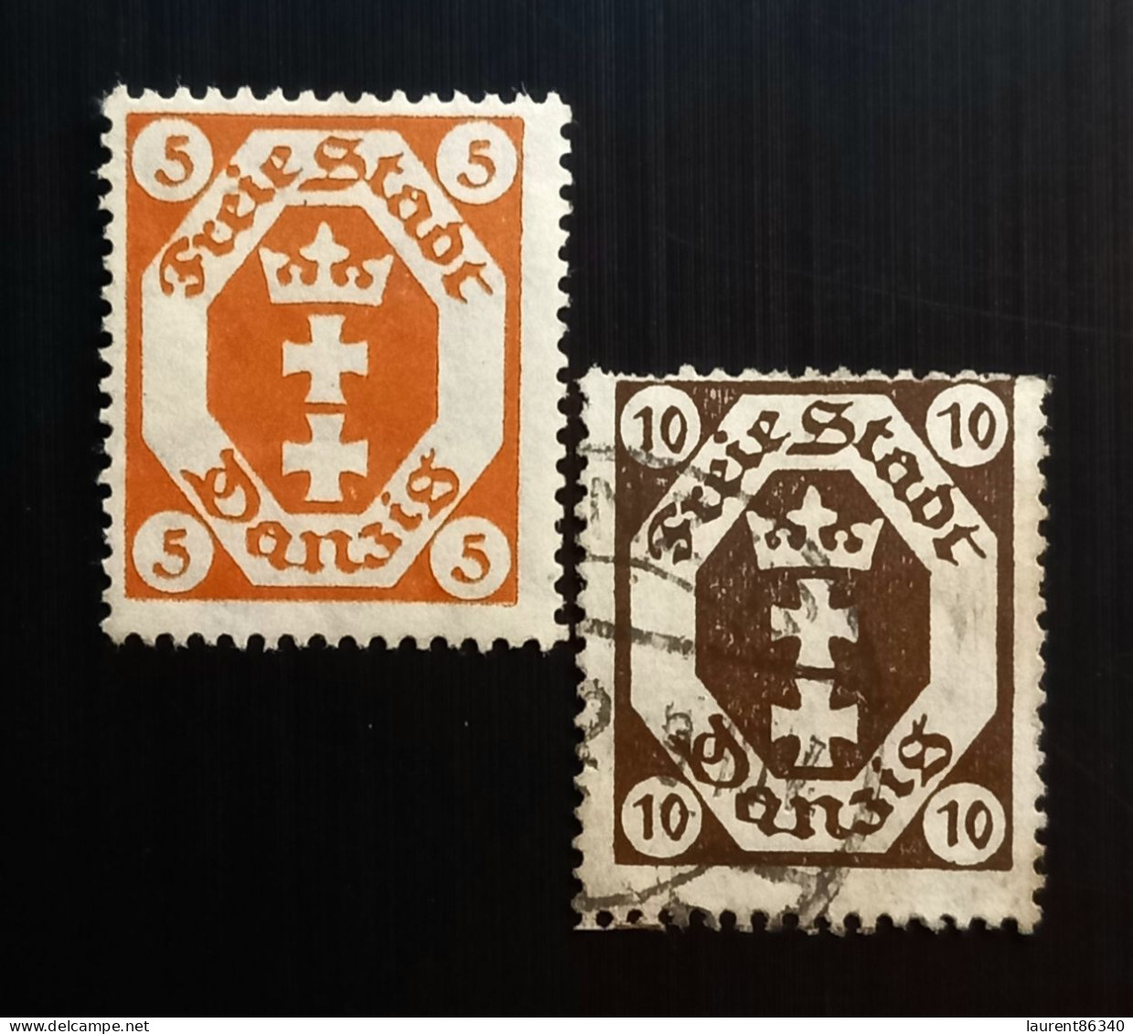 Danzig 1921 Coat Of Arms 5 &10Pfg - Andere & Zonder Classificatie