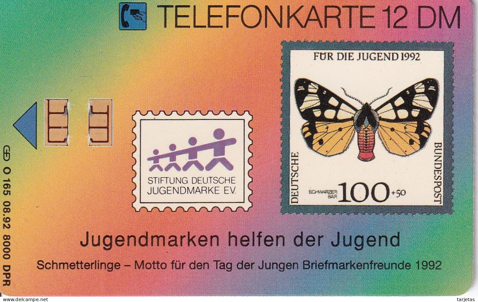 TARJETA DE ALEMANIA DE UNA MARIPOSA DE TIRADA 8000 (BUTTERFLY) SELLO-STAMP - Vlinders