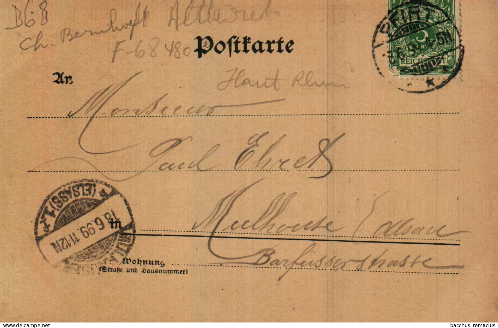 PFIRT - LA FERRETTE  Der Jura-Le Jura 1899 Nr 1239 Charles Bernhoeft,Luxemburg - Vogesen-Postkarte Nr 131 - Ferrette